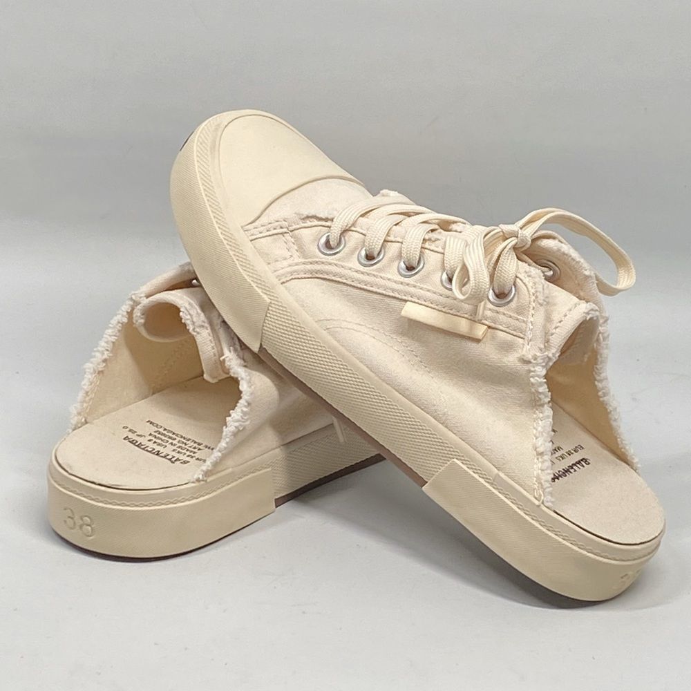 Balenciaga Slip-On Paris White Cotton Sneakers Women size 38